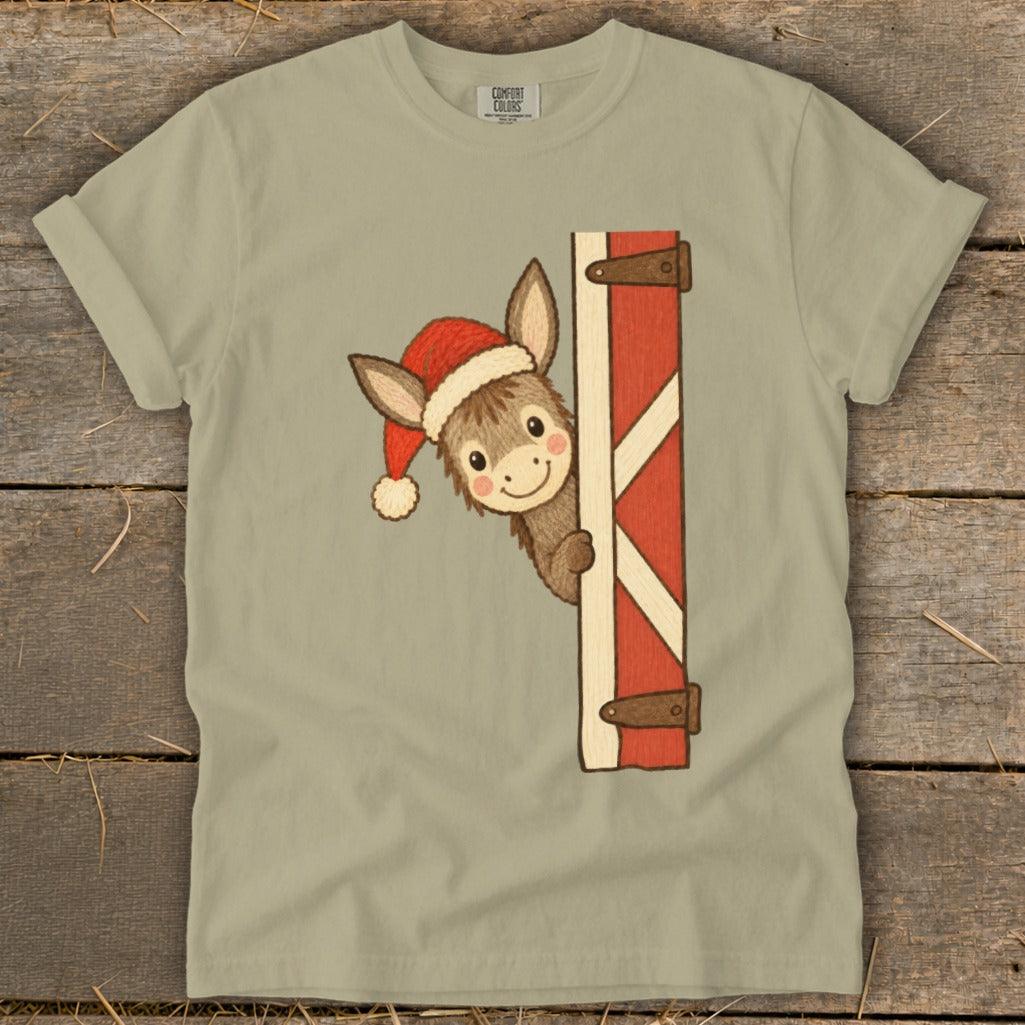 Peeking Santa Donkey Signature Tee