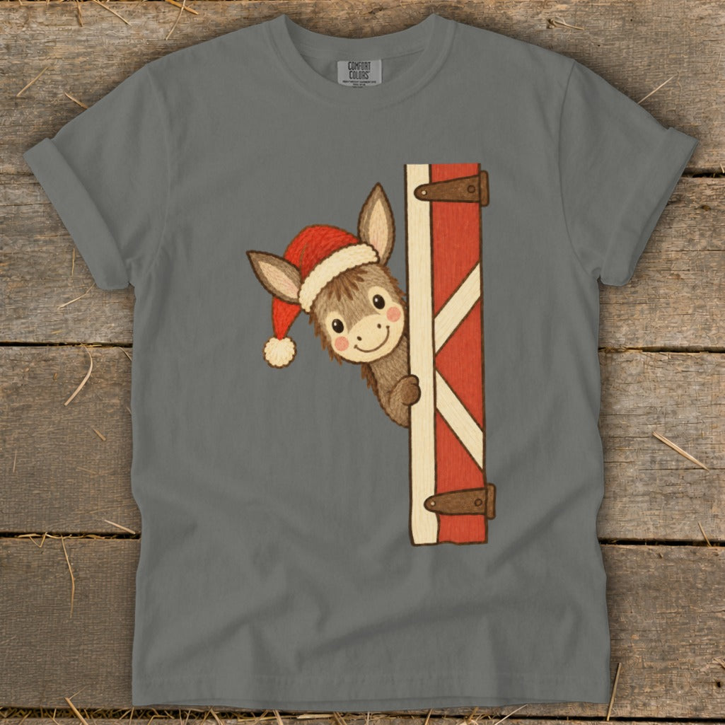 Peeking Santa Donkey Signature Tee