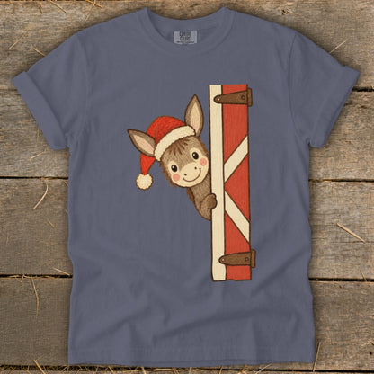 Peeking Santa Donkey Signature Tee