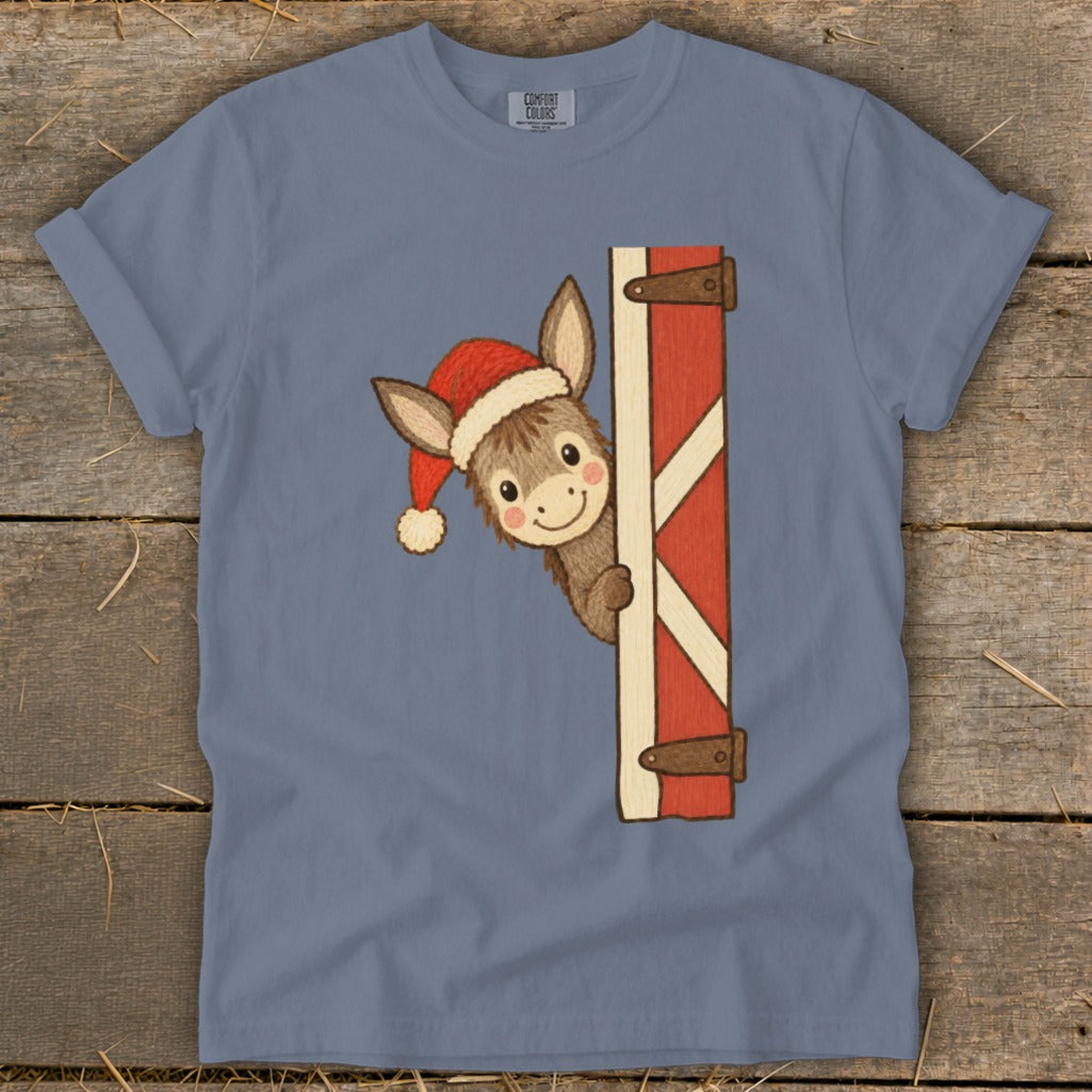 Peeking Santa Donkey Signature Tee