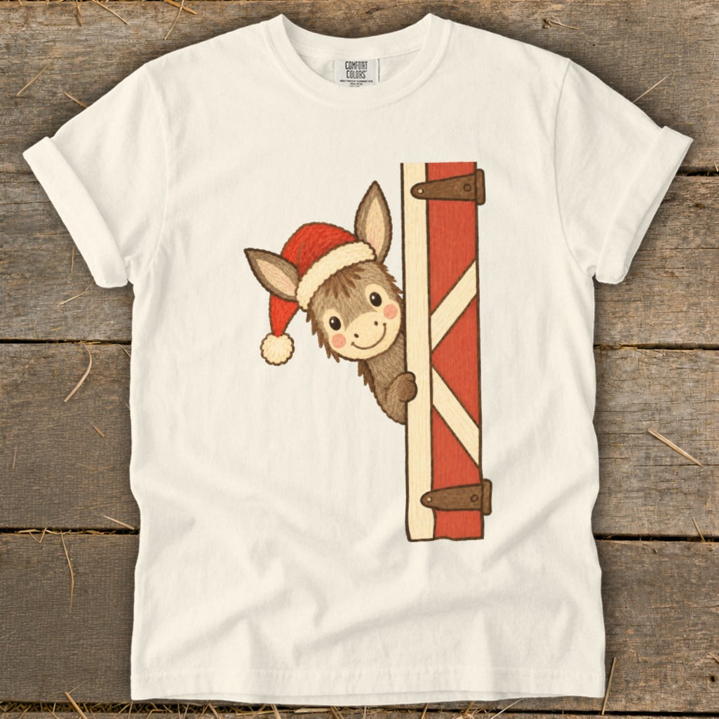 Peeking Santa Donkey Signature Tee