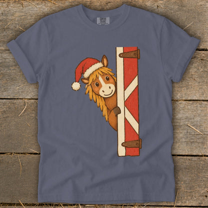 Peeking Santa Horse Signature Tee