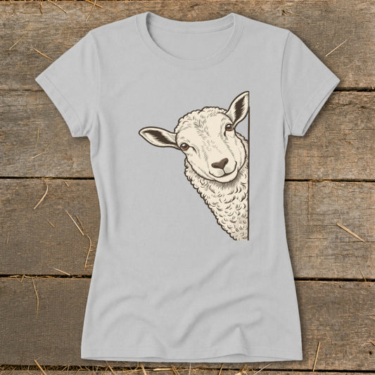 Peeking Sheep Ladies Tee