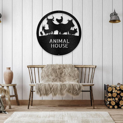 Personalized Animals Farm Metal Art Sign