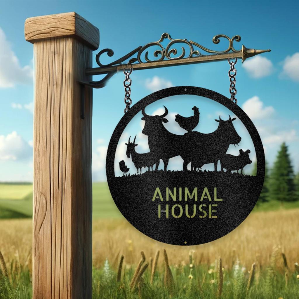 Personalized Animals Farm Metal Art Sign