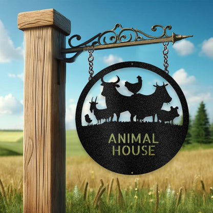 Personalized Animals Farm Metal Art Sign