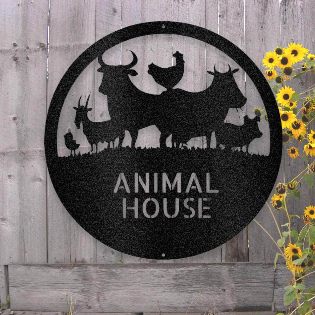 Personalized Animals Farm Metal Art Sign