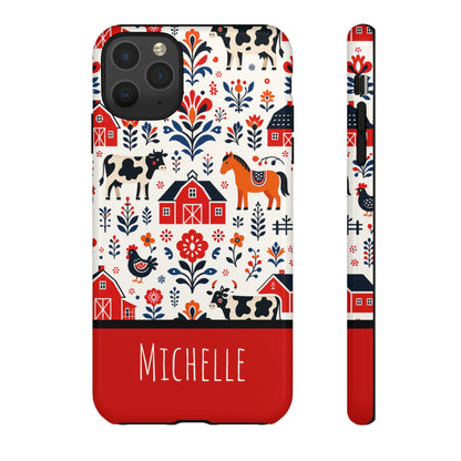 Personalized Barn Folk Art Phone Case