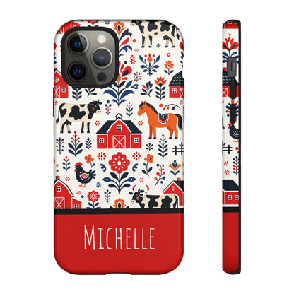 Personalized Barn Folk Art Phone Case