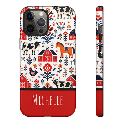 Personalized Barn Folk Art Phone Case
