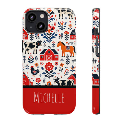 Personalized Barn Folk Art Phone Case