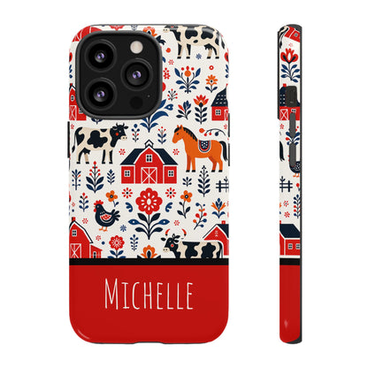 Personalized Barn Folk Art Phone Case
