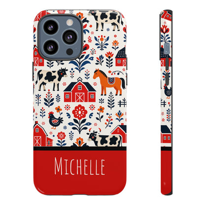 Personalized Barn Folk Art Phone Case