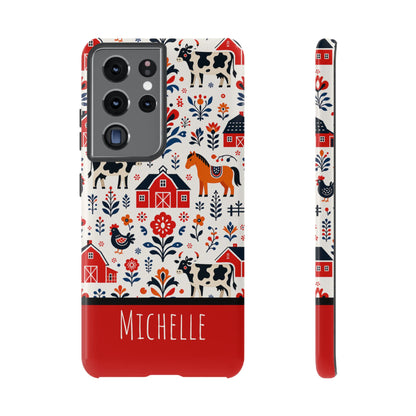 Personalized Barn Folk Art Phone Case