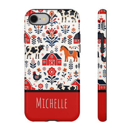 Personalized Barn Folk Art Phone Case