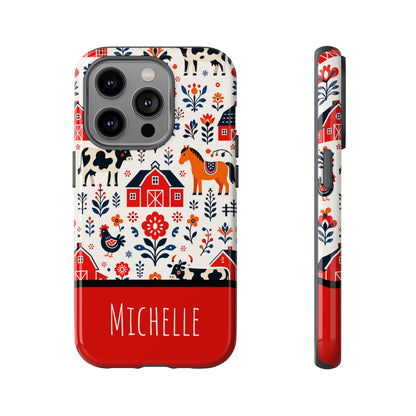 Personalized Barn Folk Art Phone Case