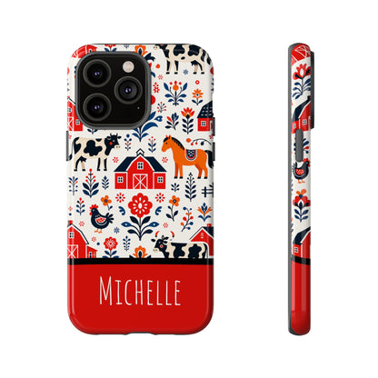 Personalized Barn Folk Art Phone Case
