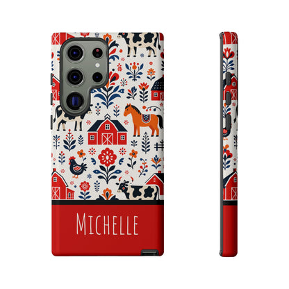 Personalized Barn Folk Art Phone Case