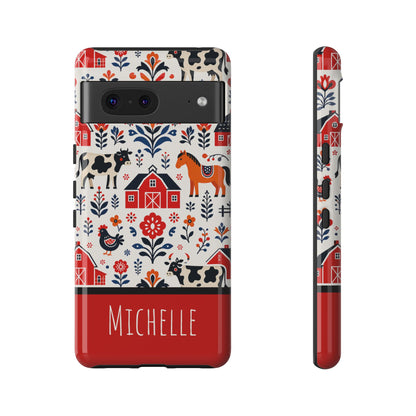Personalized Barn Folk Art Phone Case