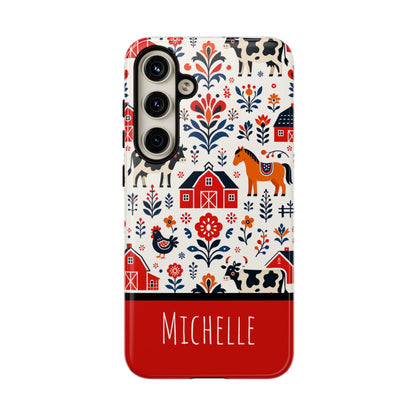 Personalized Barn Folk Art Phone Case