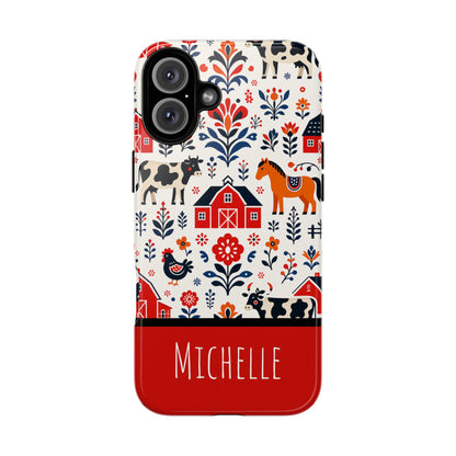Personalized Barn Folk Art Phone Case