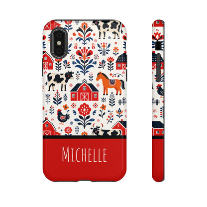Personalized Barn Folk Art Phone Case