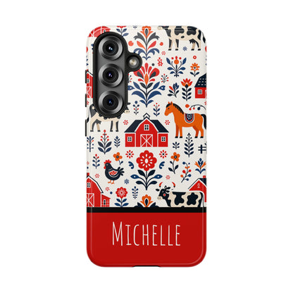 Personalized Barn Folk Art Phone Case