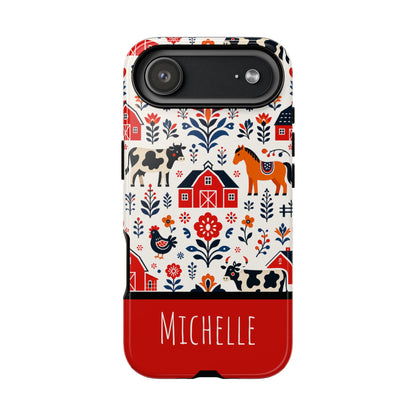 Personalized Barn Folk Art Phone Case