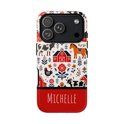 Personalized Barn Folk Art Phone Case