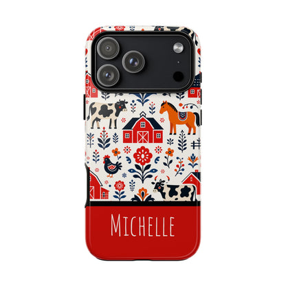 Personalized Barn Folk Art Phone Case