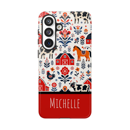 Personalized Barn Folk Art Phone Case