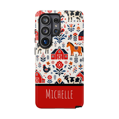 Personalized Barn Folk Art Phone Case