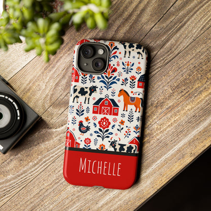 Personalized Barn Folk Art Phone Case