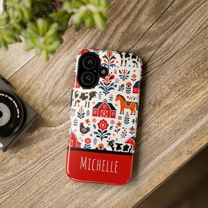 Personalized Barn Folk Art Phone Case