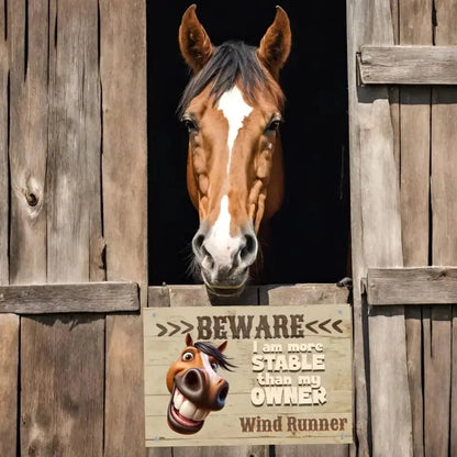 Personalized Beware of Owner - Stall Sign