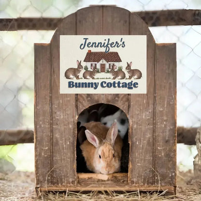 Personalized Bunny Cottage - Rabbit Hutch Sign