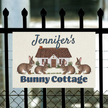 Personalized Bunny Cottage - Rabbit Hutch Sign