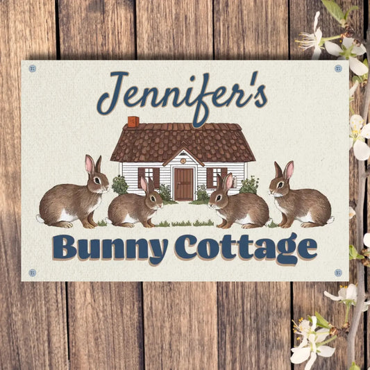 Personalized Bunny Cottage - Rabbit Hutch Sign