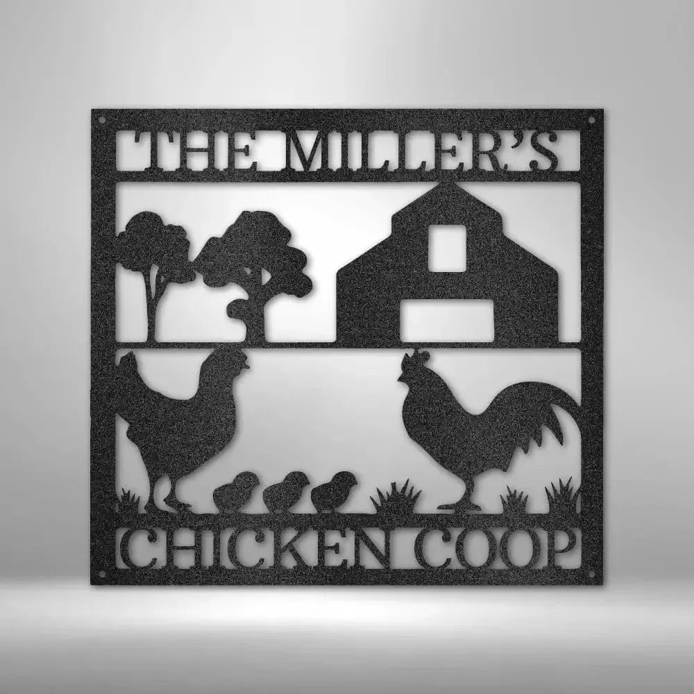 Personalized Chicken Coop Metal Art Sign