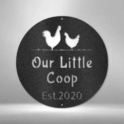 Personalized Chicken Coop Metal Art Sign