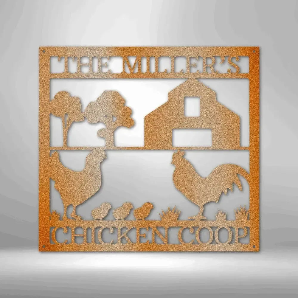 Personalized Chicken Coop Metal Art Sign