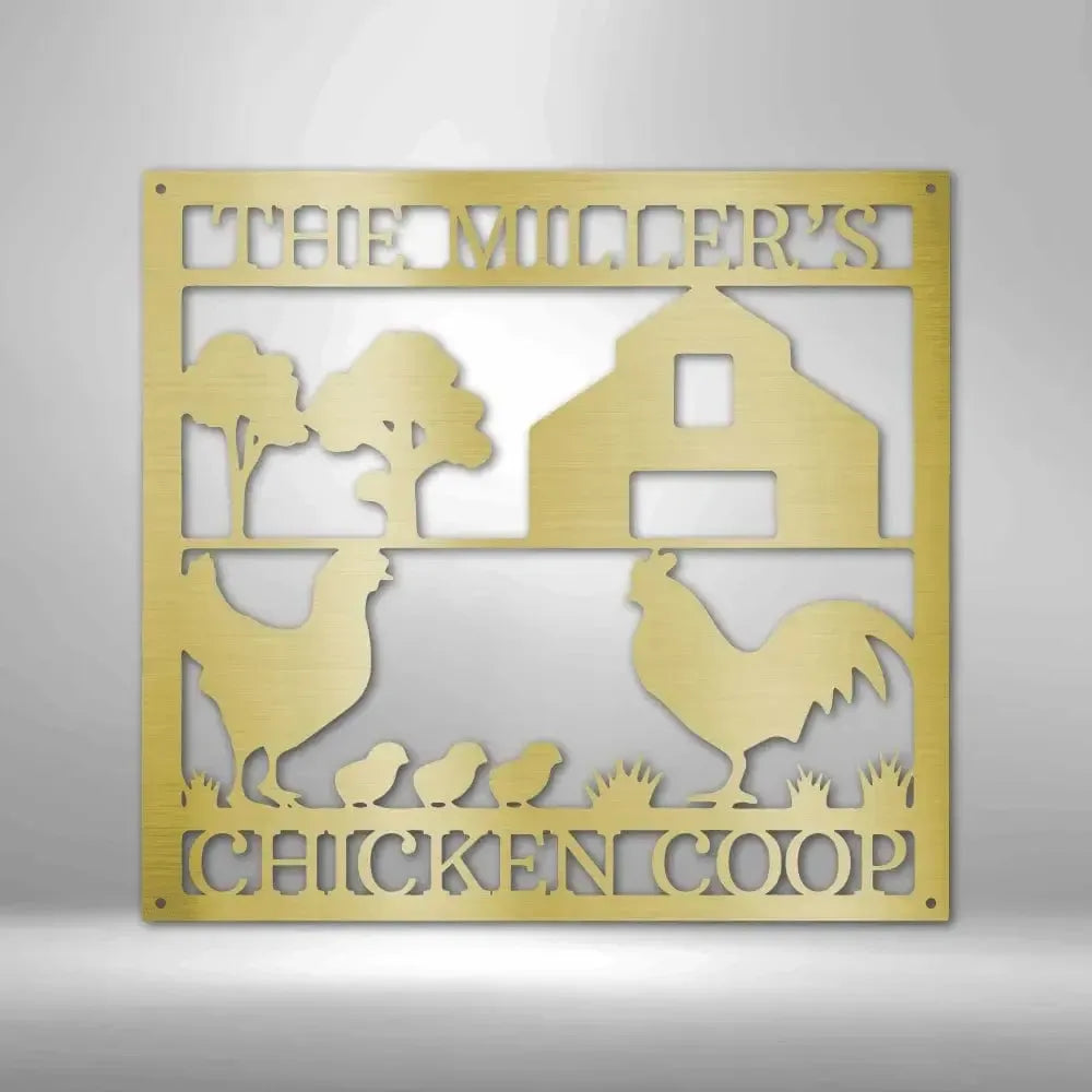 Personalized Chicken Coop Metal Art Sign