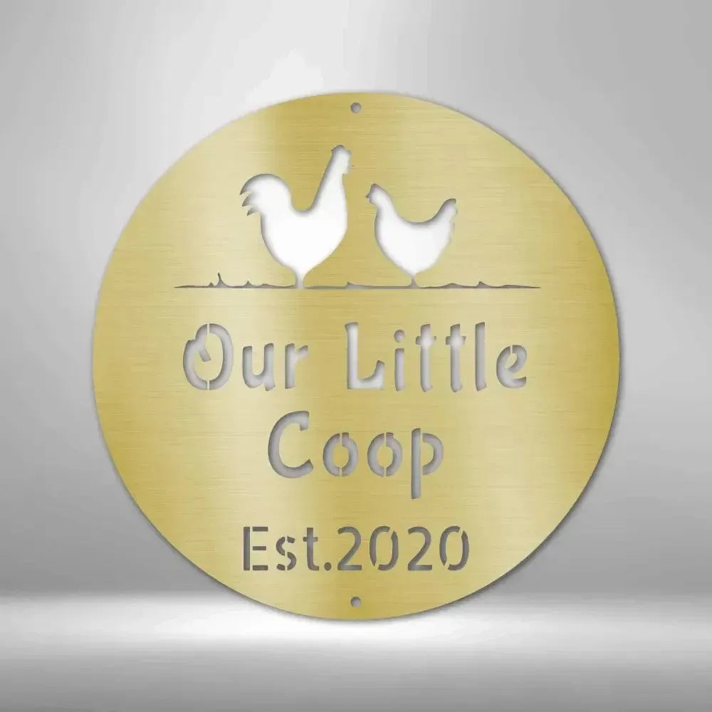 Personalized Chicken Coop Metal Art Sign