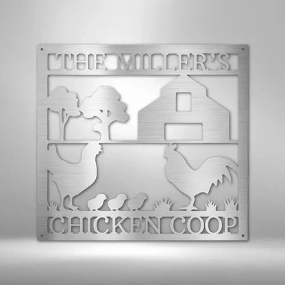 Personalized Chicken Coop Metal Art Sign