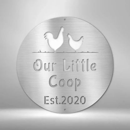 Personalized Chicken Coop Metal Art Sign