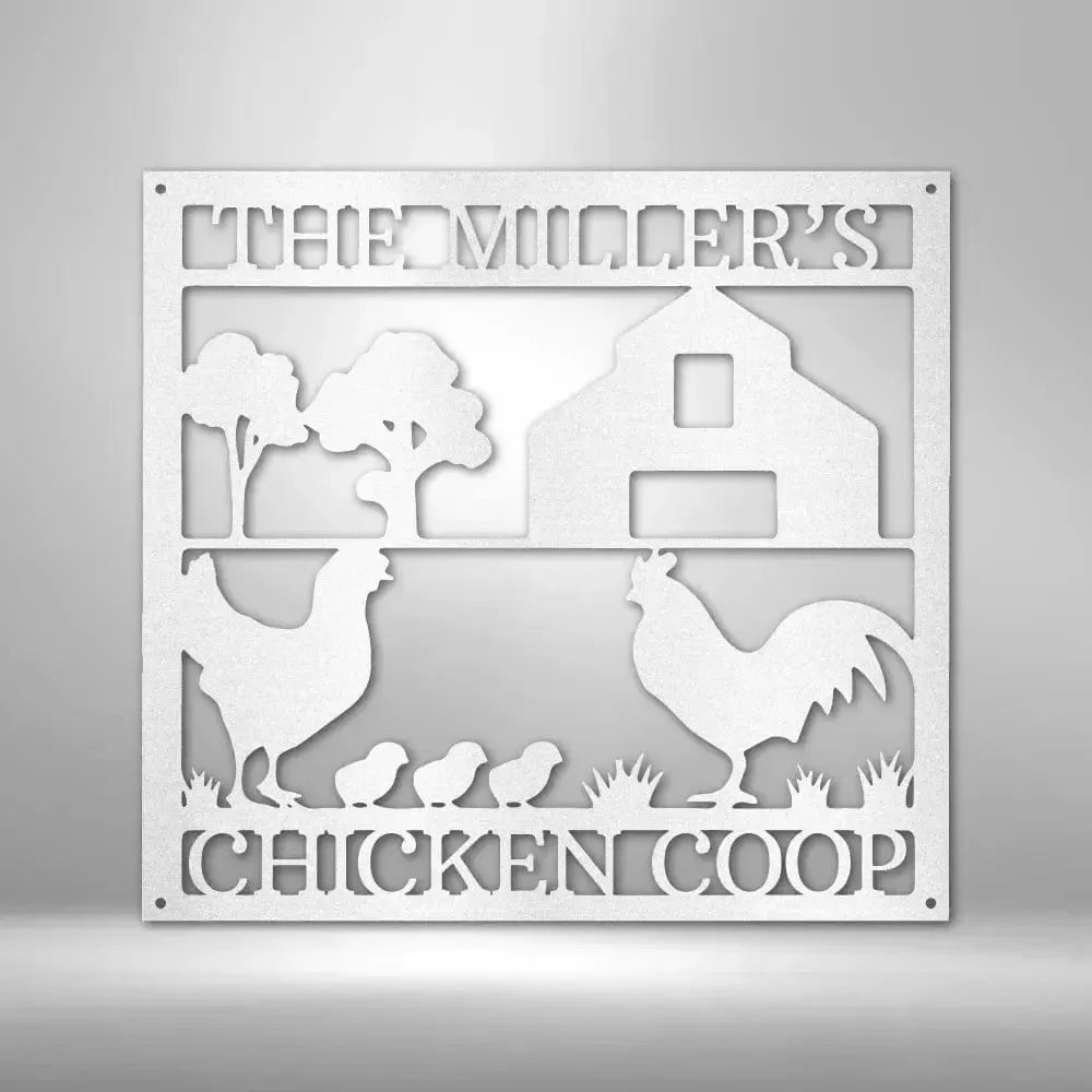 Personalized Chicken Coop Metal Art Sign