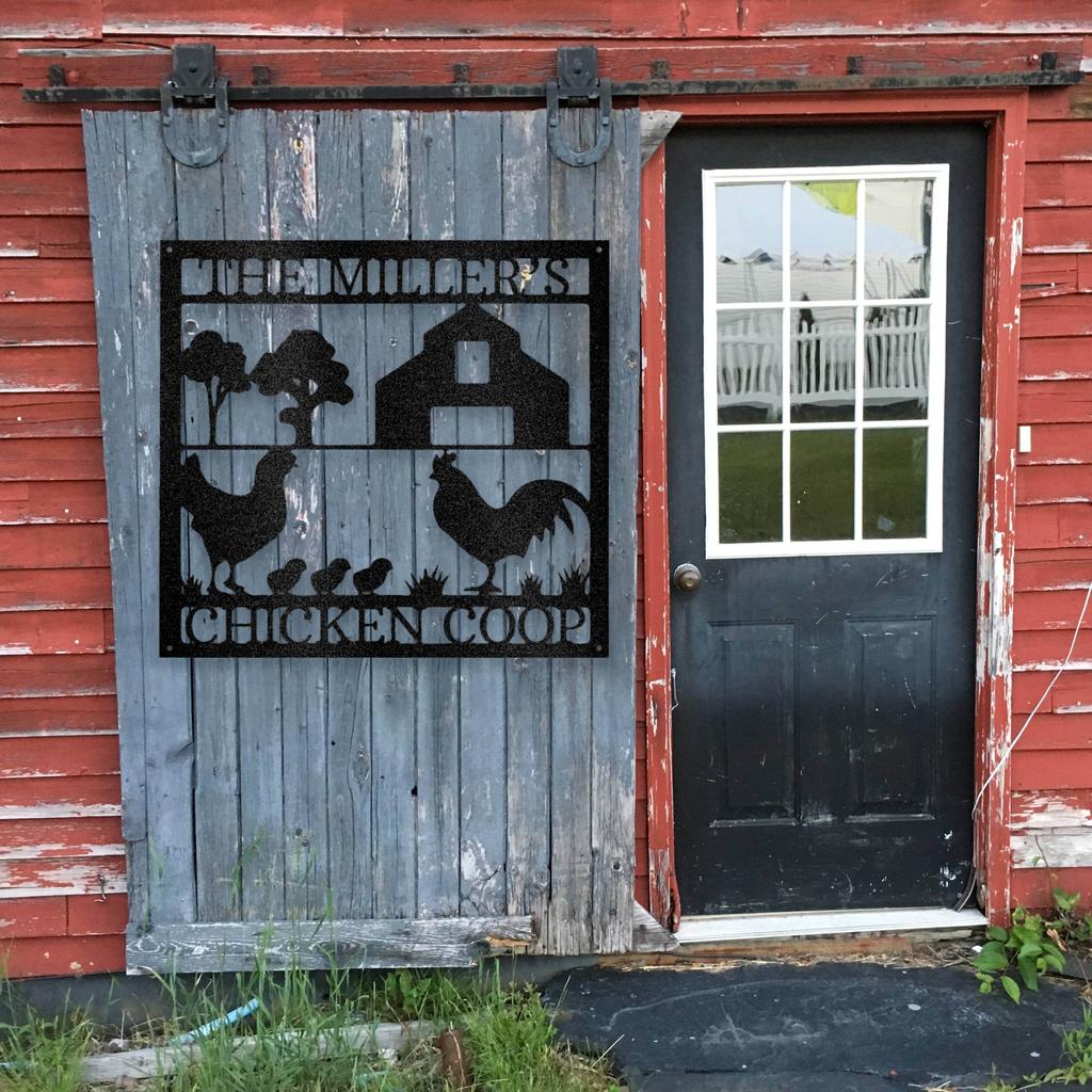 Personalized Chicken Coop Metal Art Sign