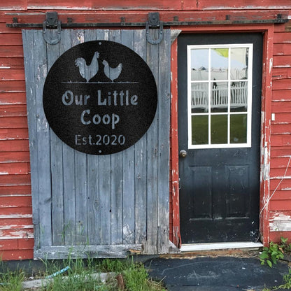 Personalized Chicken Coop Metal Art Sign