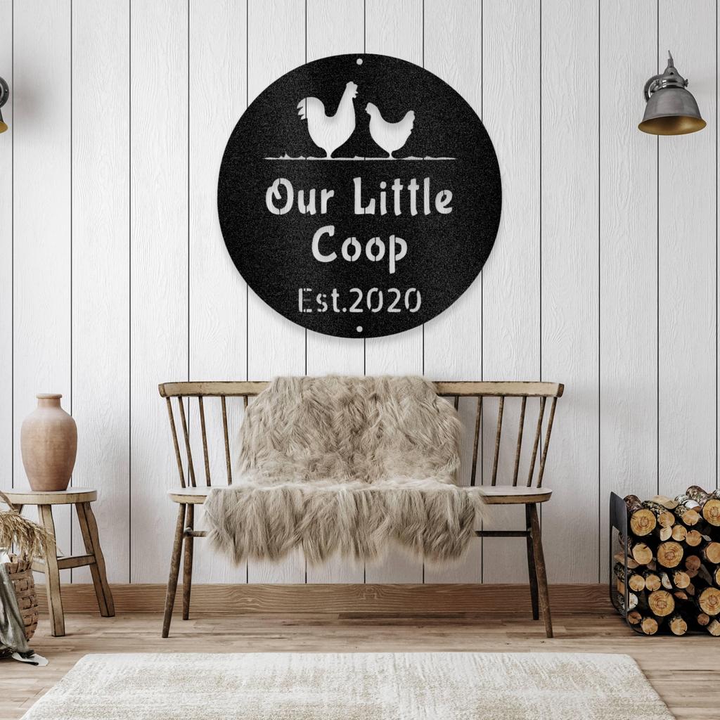 Personalized Chicken Coop Metal Art Sign