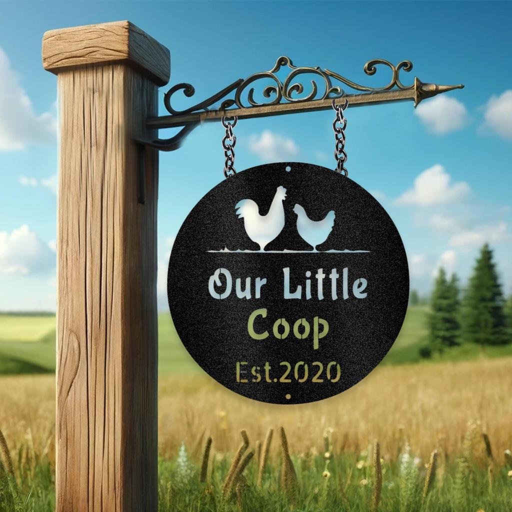 Personalized Chicken Coop Metal Art Sign